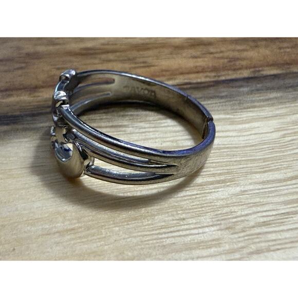 Dangle Vintage Avon Shooting Star Earrings W/ Ring Silver Tone Metal Set - Picture 7 of 11